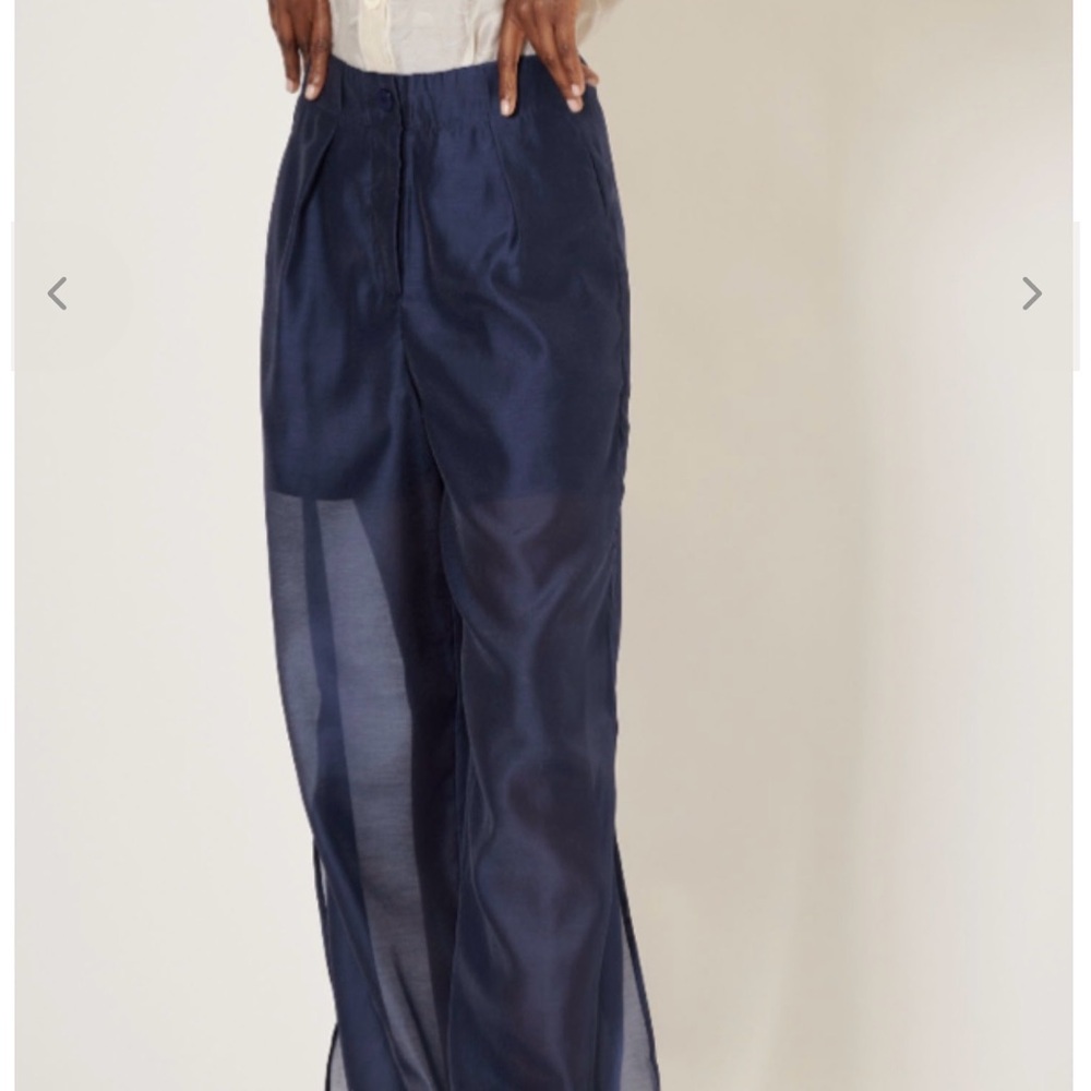 NWOT Chic Sheer Navy Wide Leg Pants